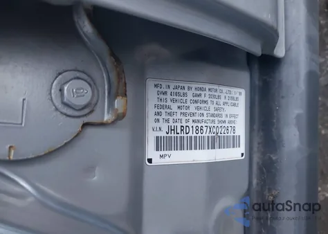 1999 Honda Cr-V Ex z USA, uszkodzony, nr VIN JHLRD1867XC022678